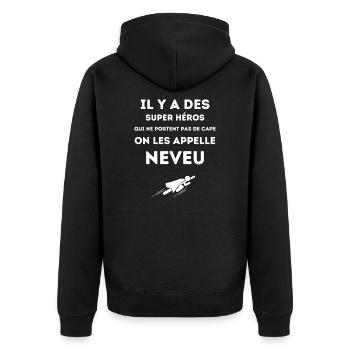 Neveu super héros - Veste à capuche bio Premium Unisexe - noir - Dos - Nico (187cm)