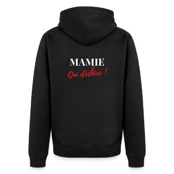 Mamie qui déchire - Veste à capuche bio Premium Unisexe - noir - Dos - Nico (187cm)