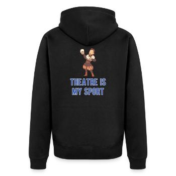 Theatre is my Sport theatre T-Shirt Theater Gift - Unisex Premium Bio Zip Hoodie - Schwarz - Hinten - Nico (187cm)