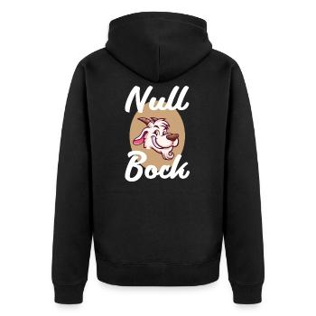 Null Bock Spruch Ziegenbock Null Bock Generation - Unisex Premium Bio Zip Hoodie - Schwarz - Hinten - Nico (187cm)