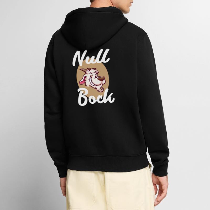 Null Bock Spruch Ziegenbock Null Bock Generation Unisex Premium Bio Zip Hoodie