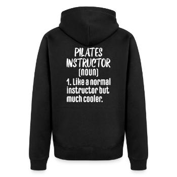 Pilates Instructor Funny Exercise Workout Gift - Unisex Premium Bio Zip Hoodie - Schwarz - Hinten - Nico (187cm)