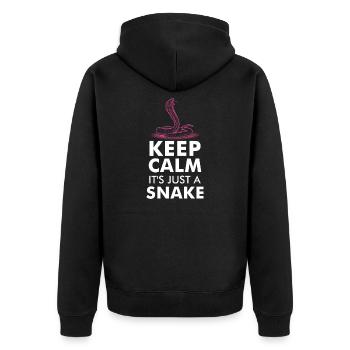 SNAKES: It's Just A Snake - Unisex Premium Bio Zip Hoodie - Schwarz - Hinten - Nico (187cm)