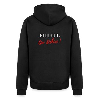 Filleul qui déchire - Veste à capuche bio Premium Unisexe - noir - Dos - Nico (187cm)