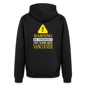 VANCOUVER WARNING ! : Vancouver - Veste à capuche bio Premium Unisexe - noir - Dos - Nico (187cm)