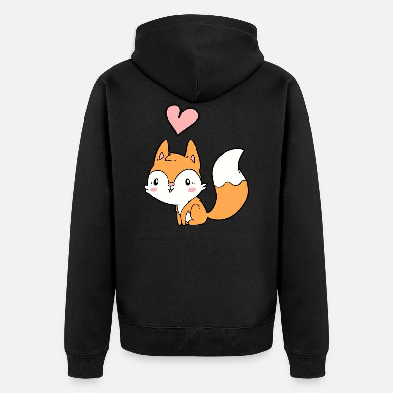 Fuchs - Unisex Premium Bio Zip Hoodie - Schwarz