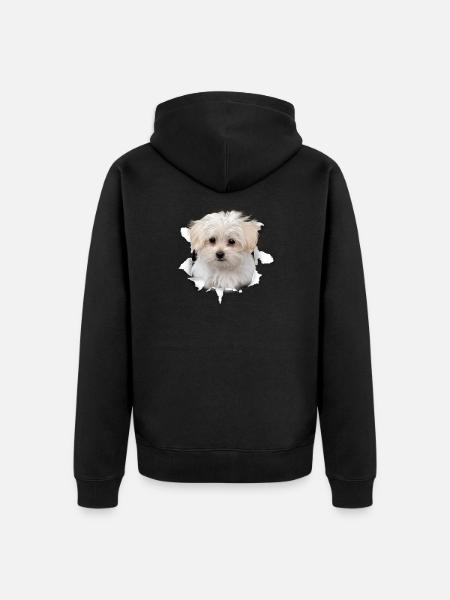 Maltese - Maltese - Unisex Premium Organic Zip Hoodie - black
