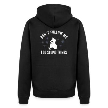 SNOWMOBILING:/ SNOWMOBILE don´t follow me - Unisex Premium Organic Zip Hoodie - black - Back - Nico (187cm)