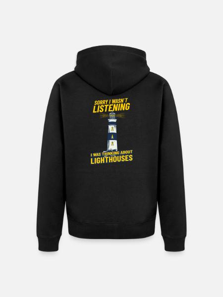 Lighthouse Seaside thinking about lighthouses - Unisex Premium Organic Zip Hoodie - black