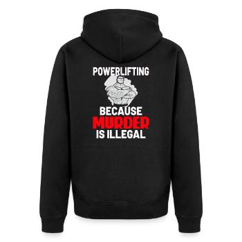 Bodybuilding Powerlifting Weightlifting Fitness - Unisex Premium Organic Zip Hoodie - black - Back - Nico (187cm)