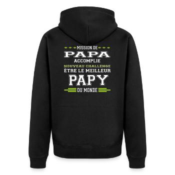 Futur papy - Veste à capuche bio Premium Unisexe - noir - Dos - Nico (187cm)