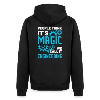 Engineering Engineer Engineer Major Student Gift - Unisex Premium Organic Zip Hoodie - black - Back - Nico (187cm)