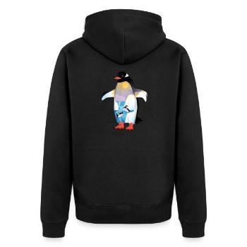 Pinguin Penguin Gift - Unisex Premium Bio Zip Hoodie - Schwarz - Hinten - Nico (187cm)