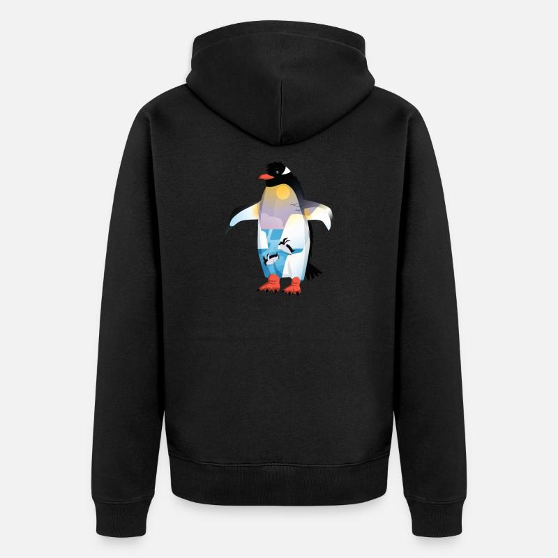 Pinguin Penguin Gift - Unisex Premium Bio Zip Hoodie - Schwarz