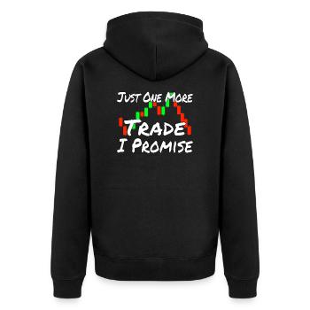 STOCK MARKET/FOREX TRADER / BROKER FOREX TRADING - Unisex Premium Bio Zip Hoodie - Schwarz - Hinten - Nico (187cm)