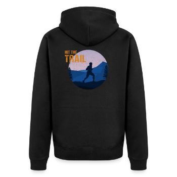Trail Running - Veste à capuche bio Premium Unisexe - noir - Dos - Nico (187cm)
