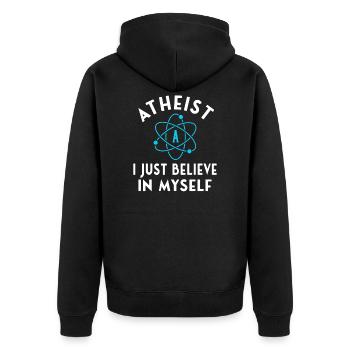 ATHEISM ATHEIST : I believe in myself - Veste à capuche bio Premium Unisexe - noir - Dos - Nico (187cm)
