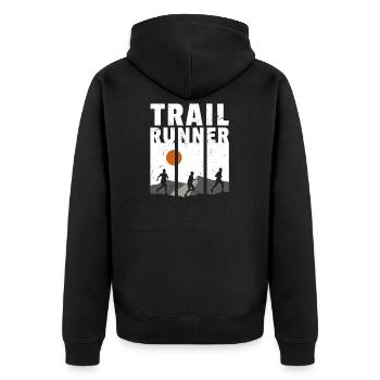 Trail Running - Veste à capuche bio Premium Unisexe - noir - Dos - Nico (187cm)