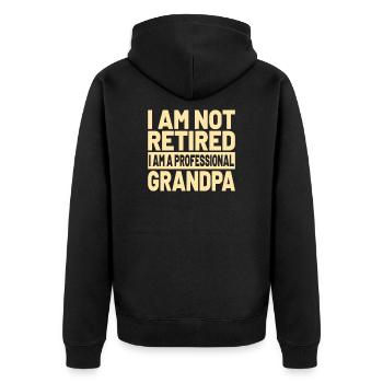 Retirement Retiree Grandpa : Grand-père professionnel - Veste à capuche bio Premium Unisexe - noir - Dos - Nico (187cm)