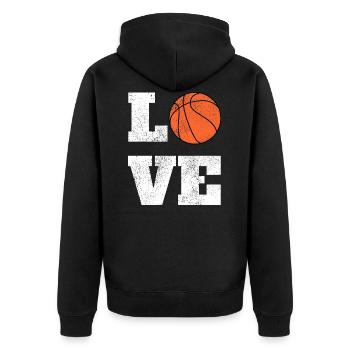 Love basketball basketball players - Unisex Premium Organic Zip Hoodie - black - Back - Nico (187cm)