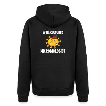 Microbiologist Microbiology Biology teacher Gift - Unisex Premium Bio Zip Hoodie - Schwarz - Hinten - Nico (187cm)