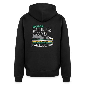 Submariner Submarines Veteran designed to sink - Unisex Premium Bio Zip Hoodie - Schwarz - Hinten - Nico (187cm)