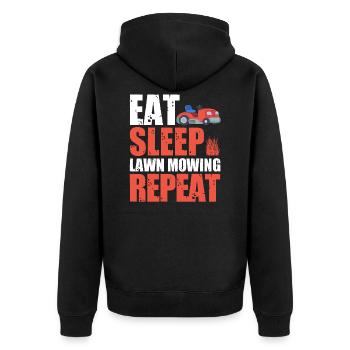 Eat Sleep Lawn Mowing Repeat - Veste à capuche bio Premium Unisexe - noir - Dos - Nico (187cm)