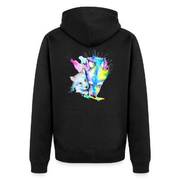 wolves - Unisex Premium Organic Zip Hoodie - black - Back - Nico (187cm)
