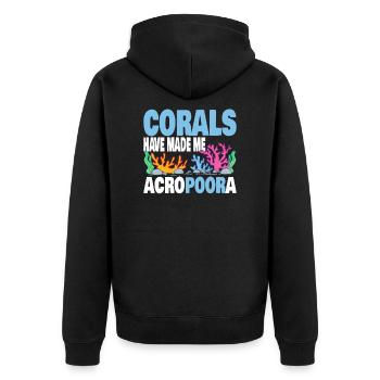 Aquarium Keeper Marine Life Saltwater Reef - Unisex Premium Organic Zip Hoodie - black - Back - Nico (187cm)