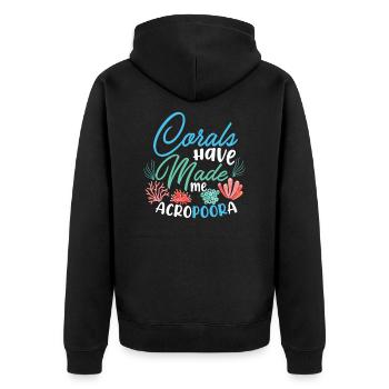 Corals Aquarium Keeper Marine Life Saltwater Reef - Unisex Premium Organic Zip Hoodie - black - Back - Nico (187cm)