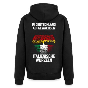 Italiener Deutschland Italia Italiener Italienisch - Unisex Premium Bio Zip Hoodie - Schwarz - Hinten - Nico (187cm)