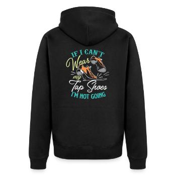 STEPPTANZ STEPPTANZLEHRER Geschenkidee - Unisex Premium Bio Zip Hoodie - Schwarz - Hinten - Nico (187cm)