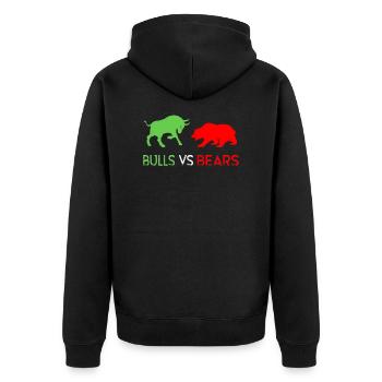 Stock Market trader/FOREX TRADER: Bulls vs. Bears - Unisex Premium Organic Zip Hoodie - black - Back - Nico (187cm)