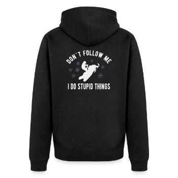 SNOWMOBILING:/ SNOWMOBILE don´t follow me - Unisex Premium Organic Zip Hoodie - black - Back - Nico (187cm)