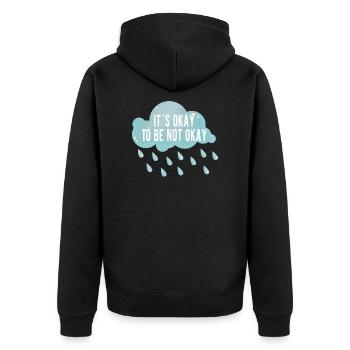 MENTAL HEALTH AWARENESS it´s okay to be not okay - Unisex Premium Organic Zip Hoodie - black - Back - Nico (187cm)