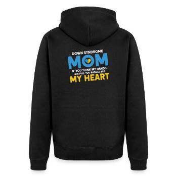 Down Syndrome Down Syndrome Awareness Gift Idea - Unisex Premium Organic Zip Hoodie - black - Back - Nico (187cm)
