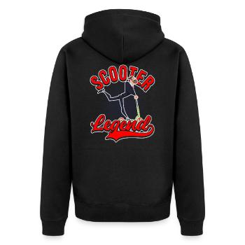 Scooter Legend E-Scooter Scootering Retro - Unisex Premium Organic Zip Hoodie - black - Back - Nico (187cm)