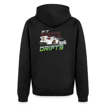 Car Drifting Racing Racecar Motorsport Mechanic - Unisex Premium Bio Zip Hoodie - Schwarz - Hinten - Nico (187cm)