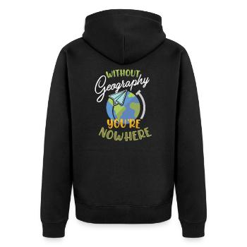 Geography Earth Science Geography Teacher Ecology - Unisex Premium Organic Zip Hoodie - black - Back - Nico (187cm)