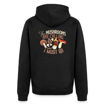 Champignons champignons champignons champignons panier champignon automne - Veste à capuche bio Premium Unisexe - noir - Dos - Nico (187cm)