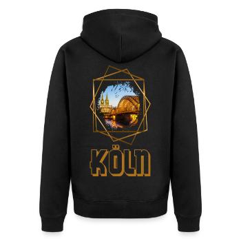 Kölner Dom Allemagne Ville Skyline Patrie - Veste à capuche bio Premium Unisexe - noir - Dos - Nico (187cm)