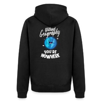 Geographie Geowissenschaft Geographielehrer - Unisex Premium Bio Zip Hoodie - Schwarz - Hinten - Nico (187cm)