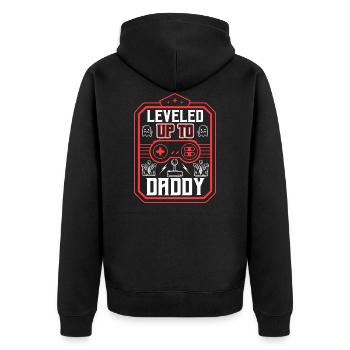 Leveled Up To Daddy - Veste à capuche bio Premium Unisexe - noir - Dos - Nico (187cm)