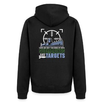 Submariner U-Boote Veteran Militär Marine Geschenk - Unisex Premium Bio Zip Hoodie - Schwarz - Hinten - Nico (187cm)