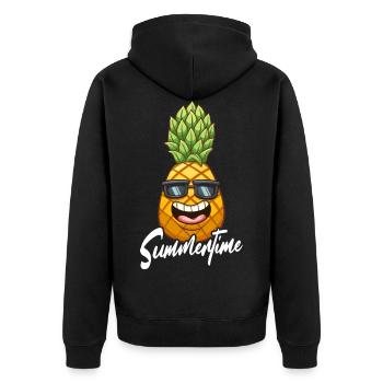 Ananas lunettes de soleil fruit vacances d’été cadeau - Veste à capuche bio Premium Unisexe - noir - Dos - Nico (187cm)