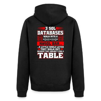 Database Administrator SQL Database Admin - Unisex Premium Organic Zip Hoodie - black - Back - Nico (187cm)