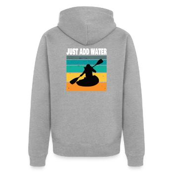 Kajak Kajakfahrer Paddelboot Geschenkidee - Unisex Premium Bio Zip Hoodie - Grau meliert - Hinten - Nico (187cm)