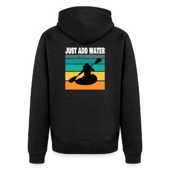 Kajak Kajakfahrer Paddelboot Geschenkidee - Unisex Premium Bio Zip Hoodie - Schwarz - Hinten - Nico (187cm)