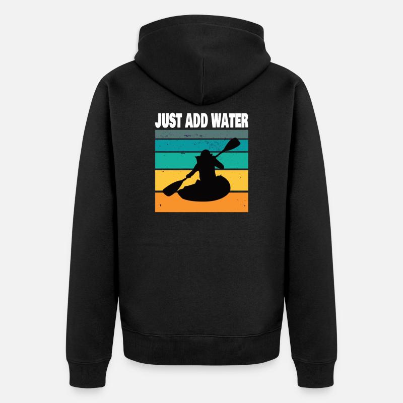 Kajak Kajakfahrer Paddelboot Geschenkidee - Unisex Premium Bio Zip Hoodie - Schwarz
