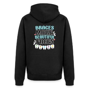 Appareil dentaire orthodontie orthodontiste Cadeau Invisalign - Veste à capuche bio Premium Unisexe - noir - Dos - Nico (187cm)